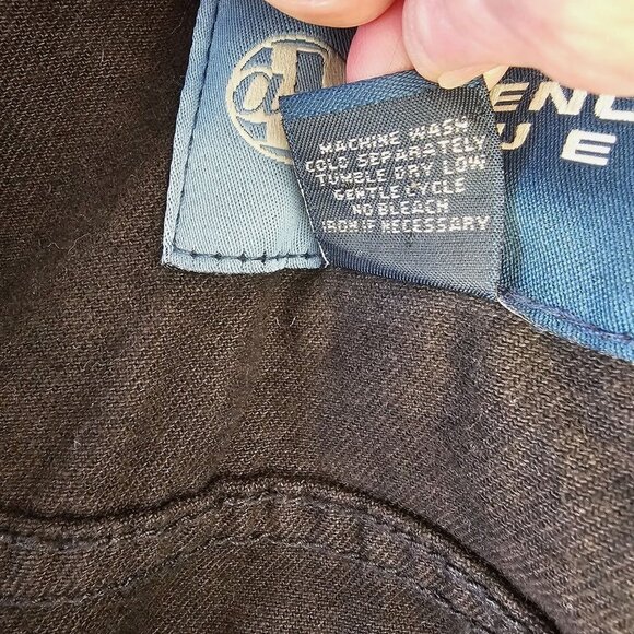 Y2K Avenue Blues Black Denim Jacket Logo Buttons Adjust Hem Womens Plus 18/20 - Picture 8 of 8